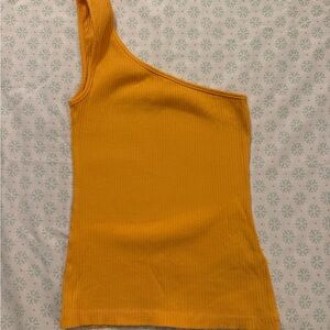 Anthropologie Vibrant Orange Ribbed Top